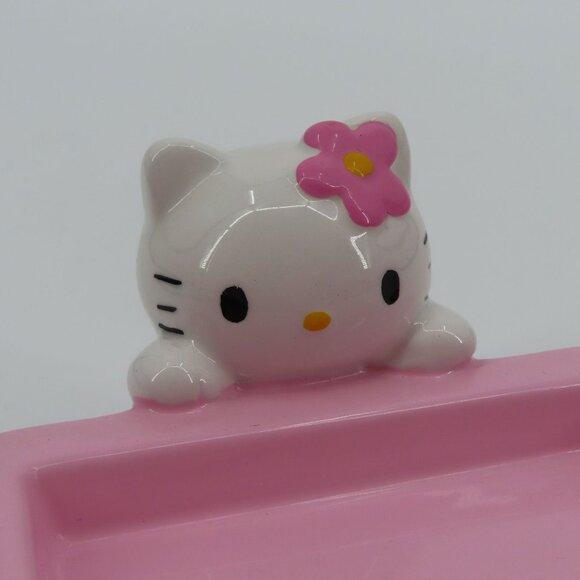 Sanrio Hello Kitty 2000 Y2K Ceramic Soap Dish Pink Purple Daisy Flower Bathroom - Picture 2 of 13